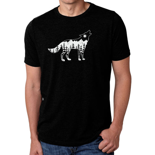 Howling Wolf  - Men's Premium Blend Word Art T-Shirt