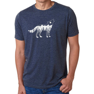 Howling Wolf  - Men's Premium Blend Word Art T-Shirt
