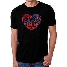 Load image into Gallery viewer, Men&#39;s Premium Blend Word Art T-shirt - July 4th Heart