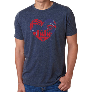 Men's Premium Blend Word Art T-shirt - July 4th Heart