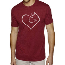 Load image into Gallery viewer, Cat Heart - Men&#39;s Premium Blend Word Art T-Shirt