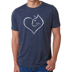 Cat Heart - Men's Premium Blend Word Art T-Shirt