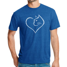 Load image into Gallery viewer, Cat Heart - Men&#39;s Premium Blend Word Art T-Shirt