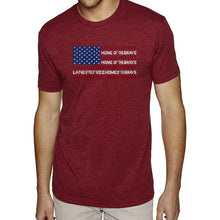 Load image into Gallery viewer, Land of the Free American Flag  - Men&#39;s Premium Blend Word Art T-Shirt
