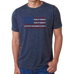 Land of the Free American Flag  - Men's Premium Blend Word Art T-Shirt