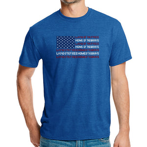 Land of the Free American Flag  - Men's Premium Blend Word Art T-Shirt