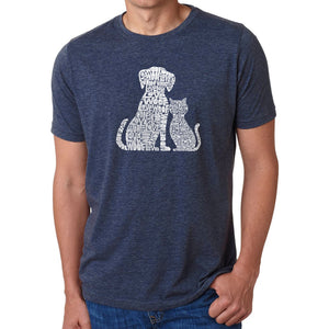 Dogs and Cats  - Men's Premium Blend Word Art T-Shirt