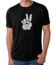 Load image into Gallery viewer, PEACE FINGERS - Men&#39;s Premium Blend Word Art T-Shirt