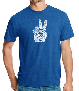 PEACE FINGERS - Men's Premium Blend Word Art T-Shirt