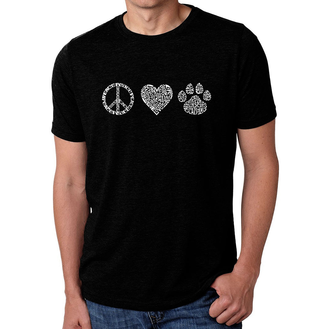 Peace Love Cats  - Men's Premium Blend Word Art T-Shirt