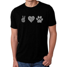 Load image into Gallery viewer, Peace Love Dogs  - Men&#39;s Premium Blend Word Art T-Shirt