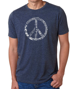 PEACE, LOVE, & MUSIC - Men's Premium Blend Word Art T-Shirt