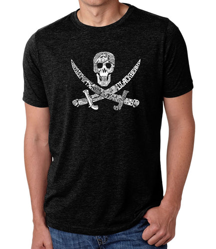 PIRATE CAPTAINS, SHIPS AND IMAGERY - Men's Premium Blend Word Art T-Shirt