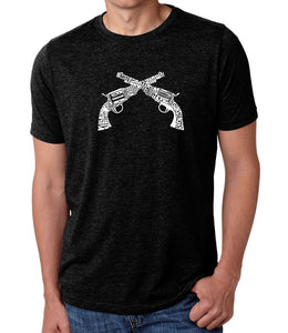 CROSSED PISTOLS - Men's Premium Blend Word Art T-Shirt