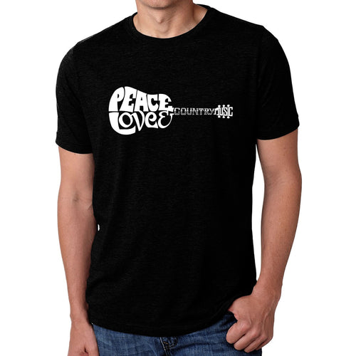Peace Love Country  - Men's Premium Blend Word Art T-Shirt