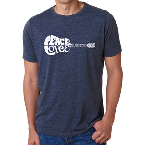 Peace Love Country  - Men's Premium Blend Word Art T-Shirt