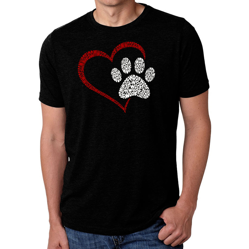 Paw Heart - Men's Premium Blend Word Art T-Shirt