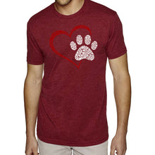 Load image into Gallery viewer, Paw Heart - Men&#39;s Premium Blend Word Art T-Shirt