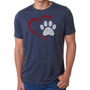 Paw Heart - Men's Premium Blend Word Art T-Shirt