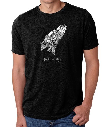 Prayer Hands - Men's Premium Blend Word Art T-Shirt