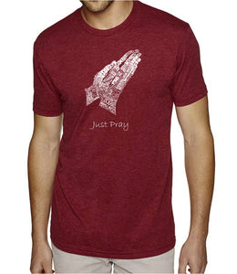 Prayer Hands - Men's Premium Blend Word Art T-Shirt