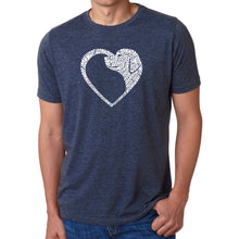 Load image into Gallery viewer, Dog Heart - Men&#39;s Premium Blend Word Art T-Shirt