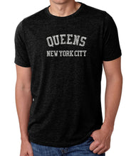 Load image into Gallery viewer, POPULAR NEIGHBORHOODS IN QUEENS, NY - Men&#39;s Premium Blend Word Art T-Shirt