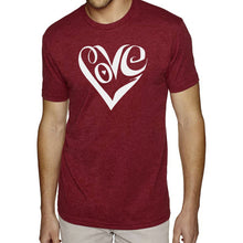 Load image into Gallery viewer, Script Love Heart  - Men&#39;s Premium Blend Word Art T-Shirt