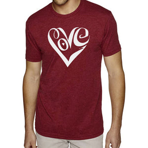 Script Love Heart  - Men's Premium Blend Word Art T-Shirt