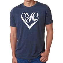 Load image into Gallery viewer, Script Love Heart  - Men&#39;s Premium Blend Word Art T-Shirt