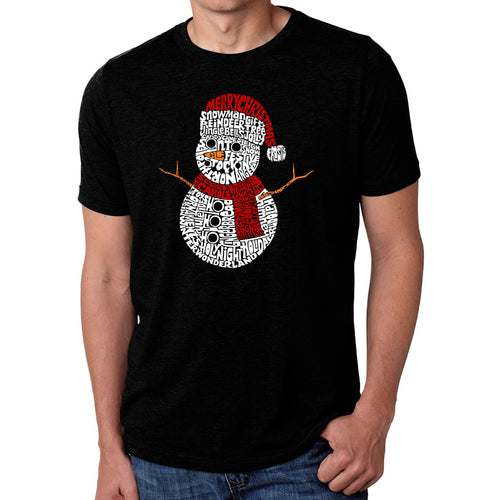 Christmas Snowman - Men's Premium Blend Word Art T-Shirt
