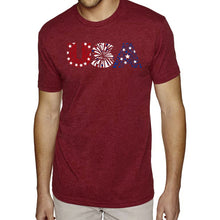 Load image into Gallery viewer, USA Fireworks - Men&#39;s Premium Blend Word Art T-Shirt