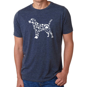 Dog Paw Prints  - Men's Premium Blend Word Art T-Shirt