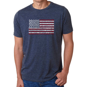 50 States USA Flag  - Men's Premium Blend Word Art T-Shirt