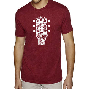 Guitar Head Music Genres  - Men's Premium Blend Word Art T-Shirt