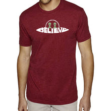 Load image into Gallery viewer, Believe UFO - Men&#39;s Premium Blend Word Art T-Shirt