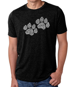 Woof Paw Prints - Men's Premium Blend Word Art T-Shirt