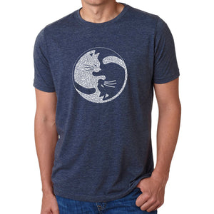 Yin Yang Cat  - Men's Premium Blend Word Art T-Shirt