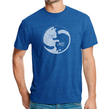 Load image into Gallery viewer, Yin Yang Cat  - Men&#39;s Premium Blend Word Art T-Shirt