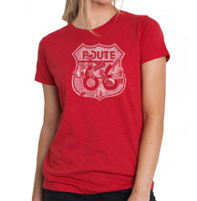 Load image into Gallery viewer, Stops Along Route 66 - Women&#39;s Premium Blend Word Art T-Shirt