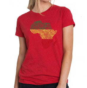 Countries in Africa - Women's Premium Blend Word Art T-Shirt