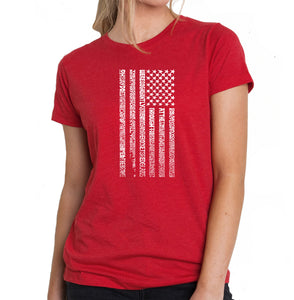 National Anthem Flag - Women's Premium Blend Word Art T-Shirt