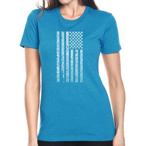 National Anthem Flag - Women's Premium Blend Word Art T-Shirt