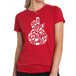 Music Notes Guitar - Women's Premium Blend Word Art T-Shirt