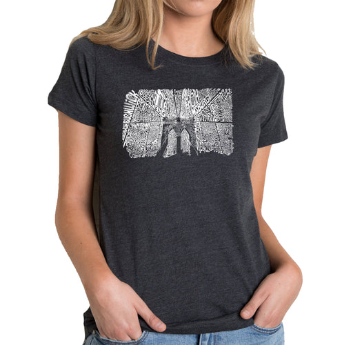 Brooklyn Bridge - Women's Premium Blend Word Art T-Shirt