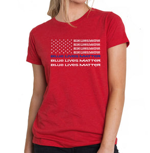 Blue Lives Matter - Women's Premium Blend Word Art T-Shirt