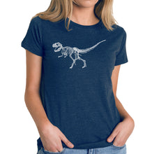 Load image into Gallery viewer, Dinosaur TRex Skeleton - Women&#39;s Premium Blend Word Art T-Shirt