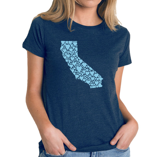 California Hearts  - Women's Premium Blend Word Art T-Shirt
