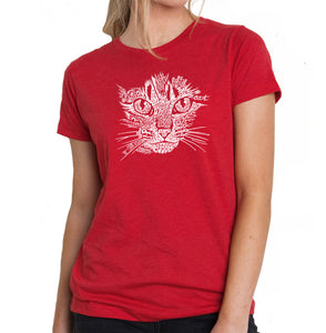 Cat Face - Women's Premium Blend Word Art T-Shirt