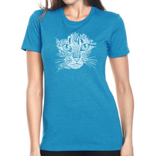 Load image into Gallery viewer, Cat Face - Women&#39;s Premium Blend Word Art T-Shirt